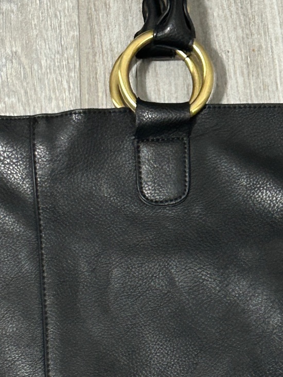 NWOT! Women's Black Leather Purse/Tote - Picture 4 of 7